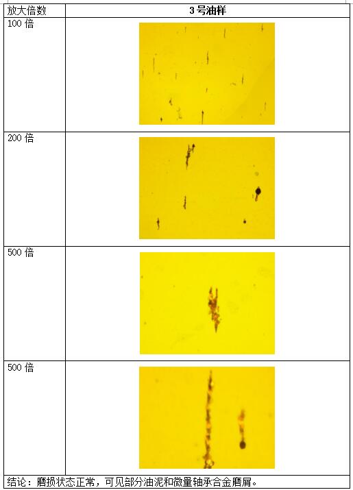 分析式铁谱仪检测3号油样